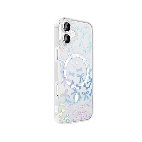 Apple iPhone 16 Plus Kılıf M-Safe Şarj Özellikli Şeffaf Zore Folk Sert Kapak - Resim 2