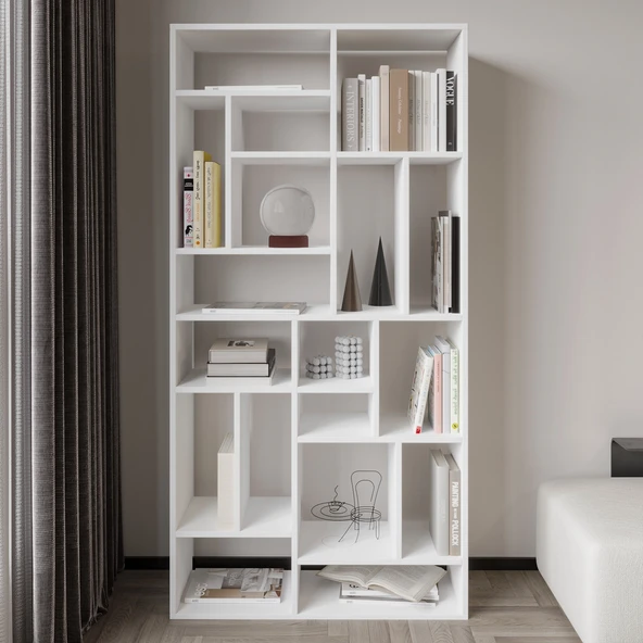 Nicola Kitaplık – 18 Raflı, Modern Kütüphane