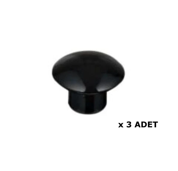 Kenzlife mobilya kulpu düğme kulp siyah plastik dolap kulbu 3 adet kulp ürün görseli