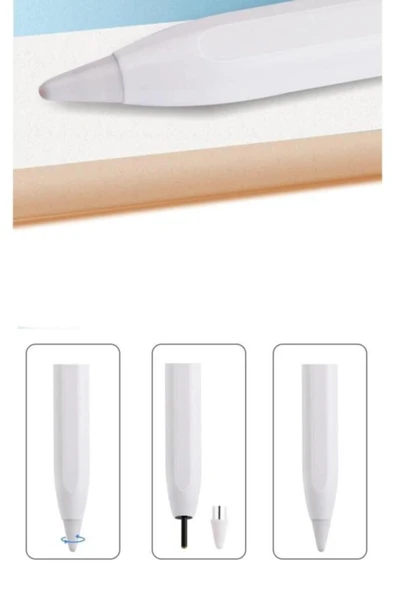 P-01 Beyaz Tüm Cihazlarla Uyumlu Çizim Ve Tasarım Dokunmatik Kalemi Stylus Pen - Resim 5