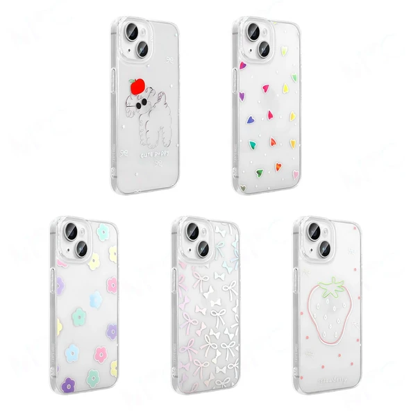 Apple iPhone 13 Kılıf Şeffaf Figürlü Zore Folk Sert Kapak - Resim 12