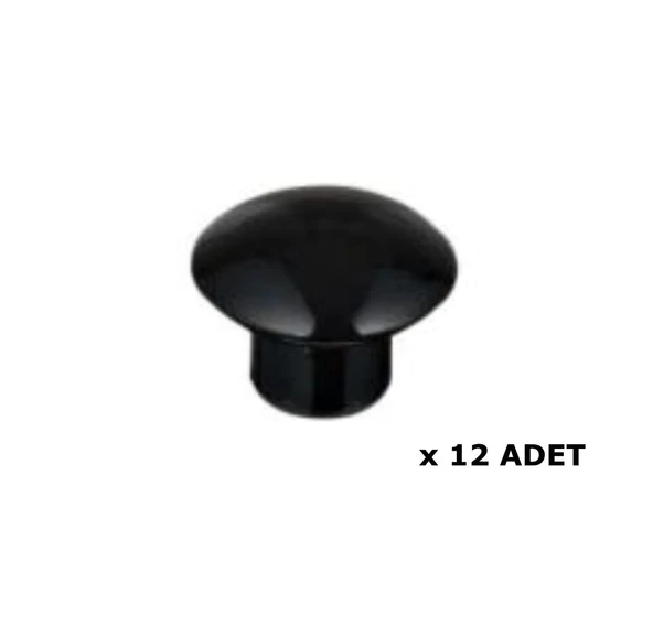Kenzlife mobilya kulpu düğme kulp siyah plastik dolap kulbu 12 adet kulp ürün görseli