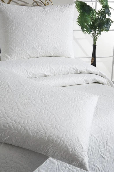 Ultrasonik Kapitoneli Elite Çift Kişilik Yatak Örtüsü Krem - Resim 7