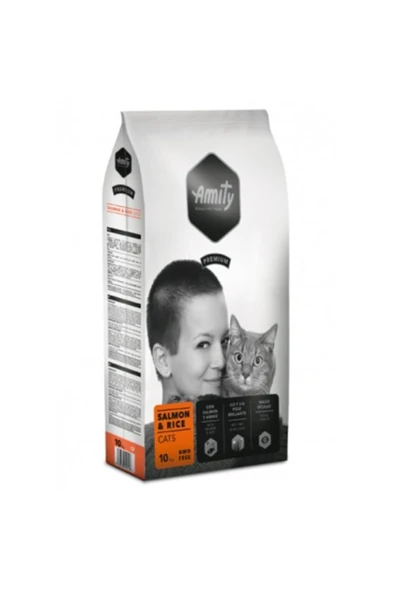 Amity Premium Somon Ve Pirinçli Yetişkin Kedi Maması 10 Kg