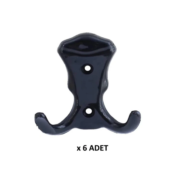 Kenzlife elbise banyo askılığı siyah plastik askı askılık 6 adet ürün görseli 1