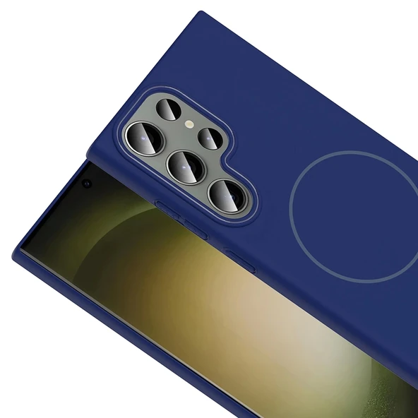 Galaxy S24 Ultra Kılıf M-safe Şarj Özellikli Zore Ruby Sert Kapak - Resim 10