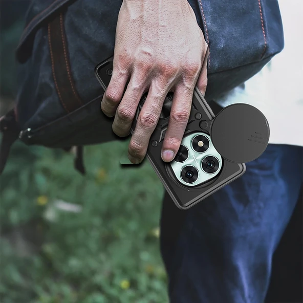 Xiaomi Poco X7 Kılıf Magnetik Standlı Kamera Korumalı Zore Sürgülü Vega Kapak - 10