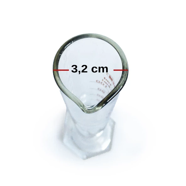 ACHEM 100ml Cam Mezür Uzun Form Kırmızı Skala - 4