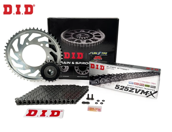 ZİNCİR DİŞLİ SETİ HONDA XL V TRANSALP (600 cc)  (1991-1999) / HONDA / XL V TRANSALP / 600cc / ZİNCİR: DID-525ZVM-X (Çelik)-120 / ÖN DİŞLİ: JT (15T)  / ARKA DİŞLİ: SUNSTAR (47T) / 1991-1992-1993-1994-1