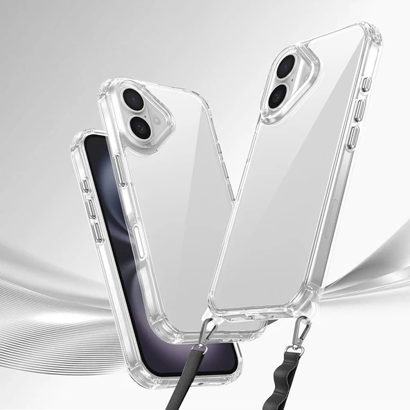 Apple iPhone 16 Plus Kılıf Airbagli Takılabilir Askı Aparatlı Zore Snap Silikon Kapak - Resim 2