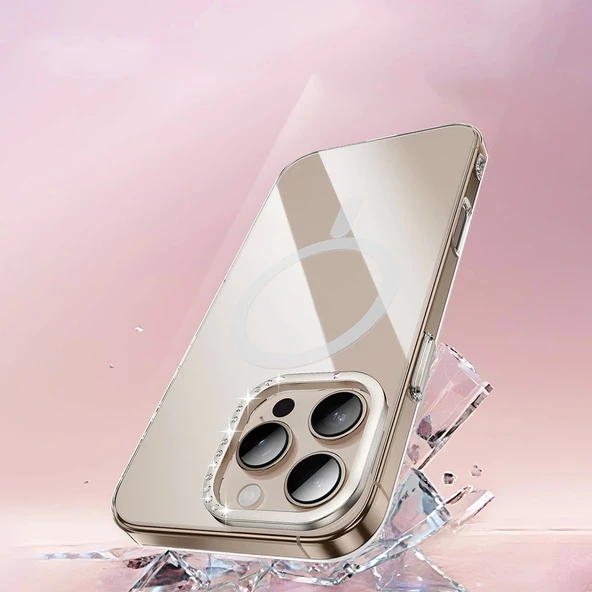 Apple iPhone 16 Pro Max Kılıf M-safe Şarj Özellikli Kamera Standlı Zore Estop Kapak - Resim 4