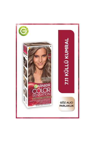 Garnier Color Sensatıon 7.11 Küllü Kumral Krem saç boyası 40 ml ürün görseli