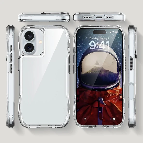 Apple iPhone 16 Kılıf Airbagli Şeffaf Zore İncek Kapak - Resim 5