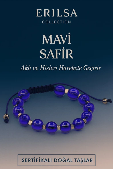 Sertifikalı Sentetik Mavi Safir Taşı Bileklik – Aklı ve Hisleri Güçlendiren Şık Takı ürün görseli