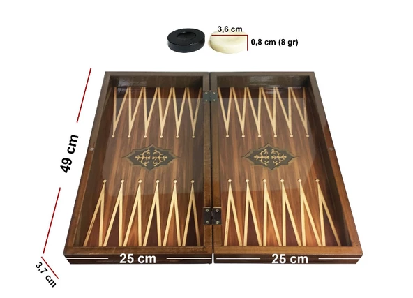 Star Antik Ceviz Tavla ve Satranç Takımı - 4