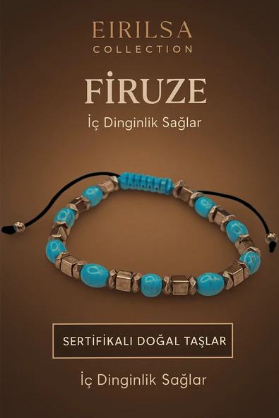 Sertifikalı Doğal Firuze Bileklik – İç Dinginlik Huzur ve Negatif Enerjiye Karşı Koruma ürün görseli