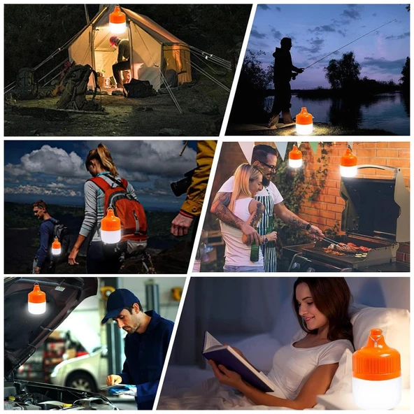 Ayt Ledx LN-OR100G 50 Watt Type-c Şarjlı Taşınabilir Asma Kancalı Kamp Çadır Lambası Led Aydınlatma 1200mAh 3 Modlu - 4