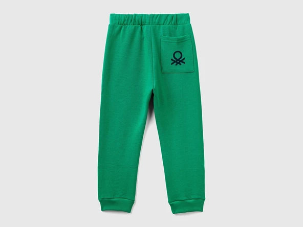 Erkek Bebek Gri-Yeşil Arka Cebi Logo Eşofman Altı - 2