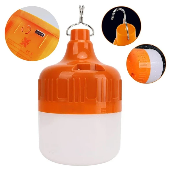 Ayt Ledx LN-OR100G 100 Watt Type-c Şarjlı Taşınabilir Asma Kancalı Kamp Çadır Lambası Led Aydınlatma 1200mAh 3 Modlu ürün görseli