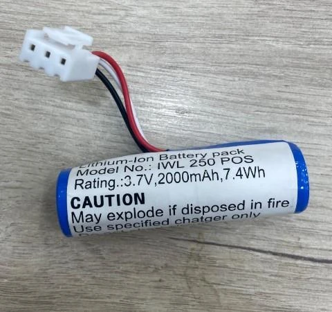 Efcell IWL250 3.7 Volt 2000Mah 18650 Lityum LI-ION Pos Cihazı Terminal Pili (12X7mm 3 Pin Soketli)