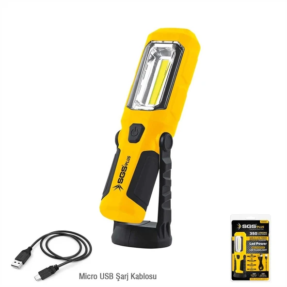 SGS ŞARJLI LED FENER 350 LÜMEN 3.7V / 1200 mAh ürün görseli 1