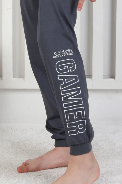 Gamer Console Desenli Kısa Kollu Erkek Çocuk Pijama Takımı - Resim 10