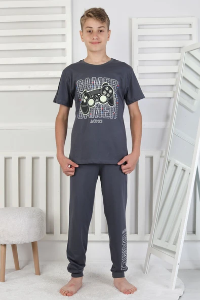 Gamer Console Desenli Kısa Kollu Erkek Çocuk Pijama Takımı ürün görseli