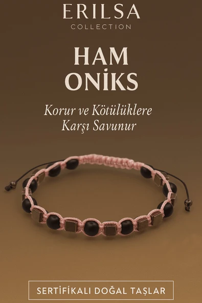 Sertifikalı Ham İşlenmemiş Oniks Taşı Bileklik – Kötülüklere Karşı Korur ürün görseli