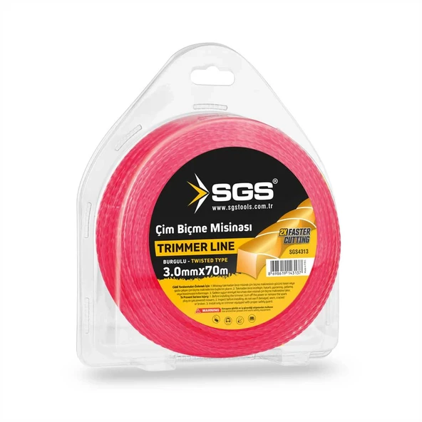 SGS TIRPAN MİSİNASI 3.0 MM 70 MT BURGULU (PEMBE) - 1