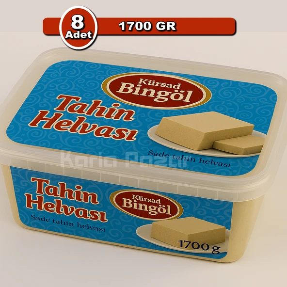 Bingöl Sade Tahin Helvası 1700 g x 8 | Ekonomik Toptan Paket - 1