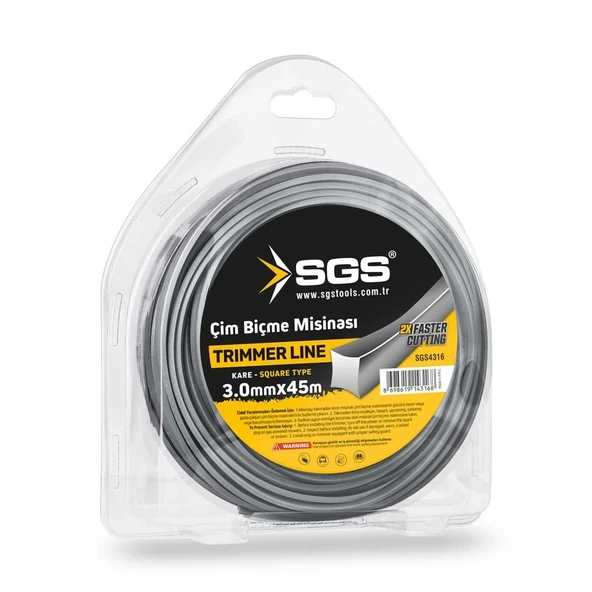 SGS TIRPAN MİSİNASI 3.0 MM 45 MT KARE (GRİ) - 1