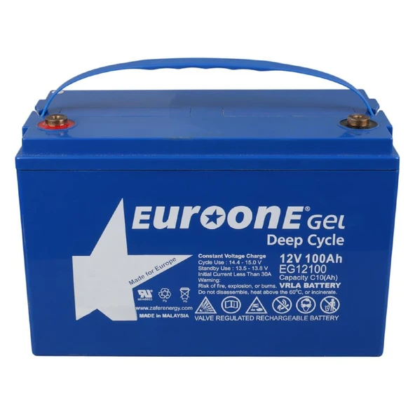 Ayt Euroone EG12100 12 Volt 100 Amper Deep Cycle Jel Akü Yeni Tarihli Taze Akü - 4