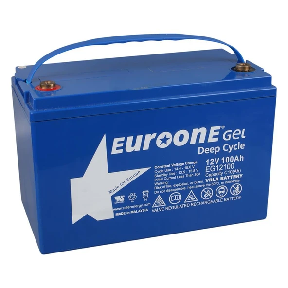Ayt Euroone EG12100 12 Volt 100 Amper Deep Cycle Jel Akü Yeni Tarihli Taze Akü - 3