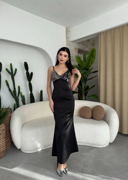 Shany İp Askılı Elbise - Resim 3