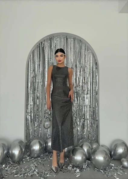 Vara Pul Payet Elbise - Resim 4