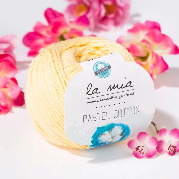 La Mia Pastel Cotton Sarı El Örgü İpi - L060 - 33615 ürün görseli
