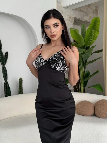 Shany İp Askılı Elbise - Resim 4