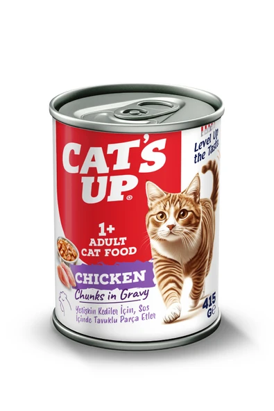 Cats Up Yaş Yetişkin Kedi Maması Tavuklu 415gr 12Li - 2