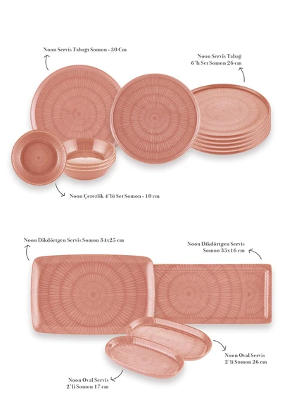 The Mia Noon Kahvaltı Takımı 6 Kişilik 17 Parça Somon 1702 - Resim 2