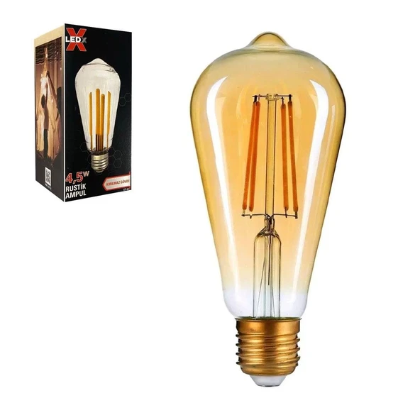 Ayt Ledx ST-64 Kırılmaz Gövde 4,5 Watt Düz Rustik Ampul Dekoratif Lamba Aydınlatma - 1