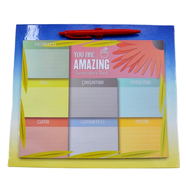 NotYaz 23x27 60 Yaprak Kalemli Bloknot Mousepad Haftalık Planlayıcı  AMAZING (KBM-3327) ürün görseli