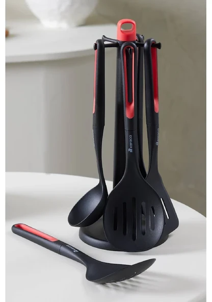 Karaca Marco Red 6 Parça Standlı Servis Seti - 1