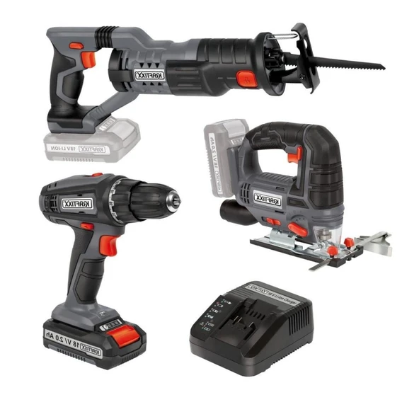Kraftixx by Einhell Akülü Vidalama Dekupaj Tilki Kuyruğu Set 1x2 Amper - 1