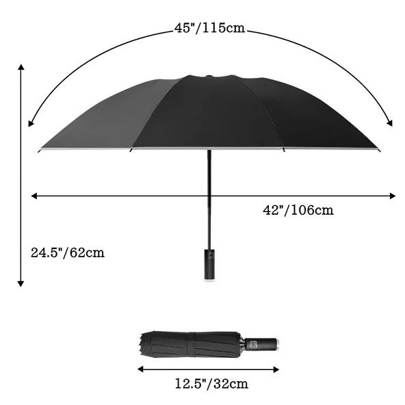 Eleven Market 10 Telli Lüx Premıyum Siyah Tam Otomatik Şemsiye - Resim 5