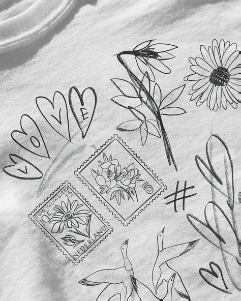 Erkek Beyaz Relaxed Fit %100 Pamuk Tişört – Doodle Karikatür & Teddy Bear Baskılı - Resim 3