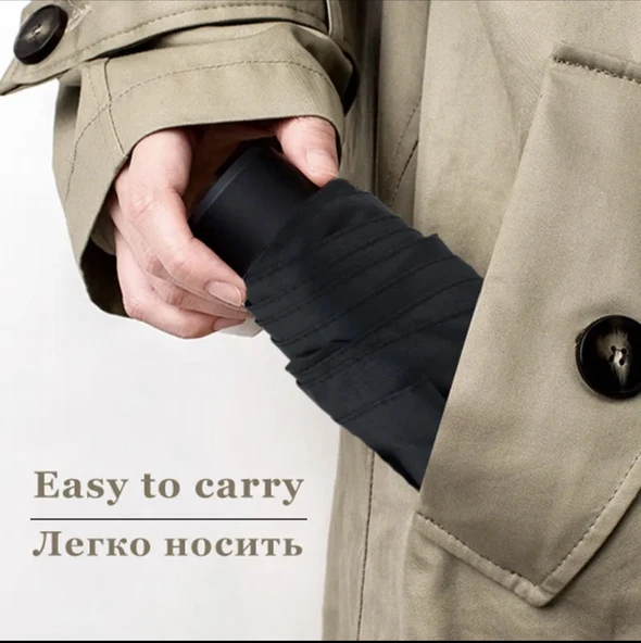 Marlux Siyah Cep Boy Şemsiye - 7