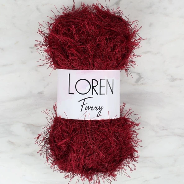 Loren Furry Bordo El Örgü İpi - RF026 - 34054 ürün görseli 1