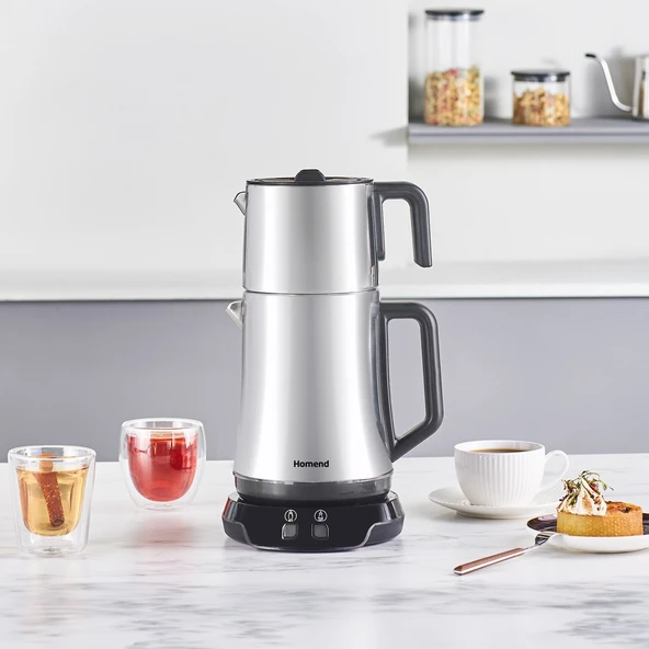 Royaltea Elegant 1776H Parlak Inox Çay Makinesi