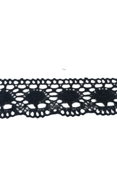 Kopanaki Dantel en 5 cm Badem Model Siyah 10 Metre ürün görseli 1