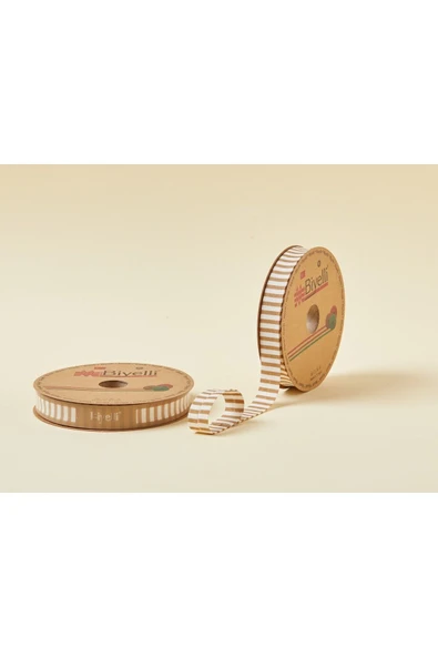 Biye Kalın Çizgili Katlı F13 Bej 2 cm 25 Metre %65 Koton %35 Polyester ürün görseli 1